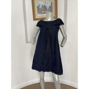 Sara Jane Vintage Mini Dress   Navy Blue Baby-doll  Size 6 NWT
